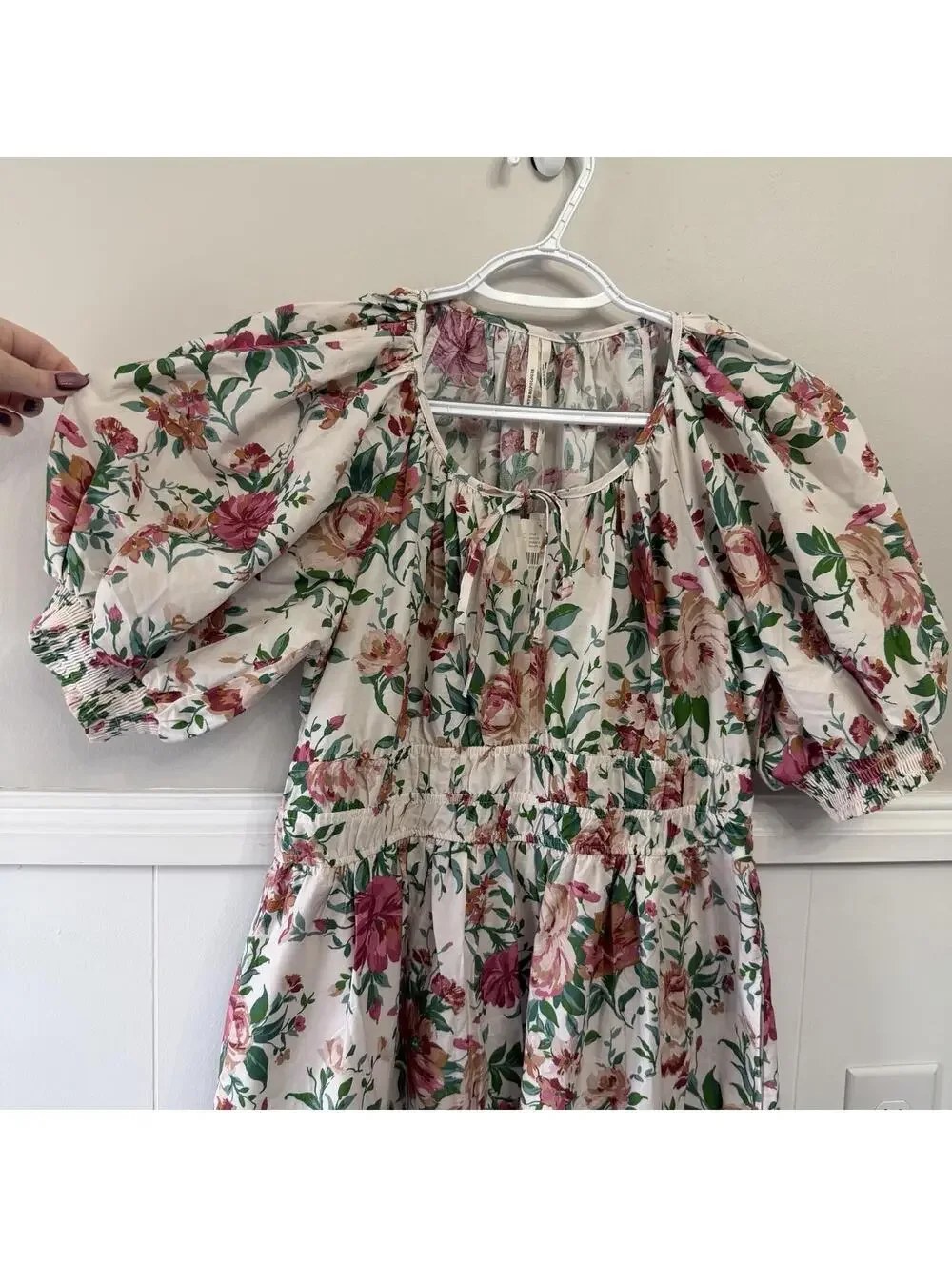 Anthropologie Somerset Puff Sleeve Maxi Dress Floral Cottage NWT $168 Sz MP - Picture 3 of 7